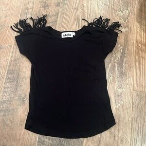 Molo Kids Black Fringe Shirt Size 6